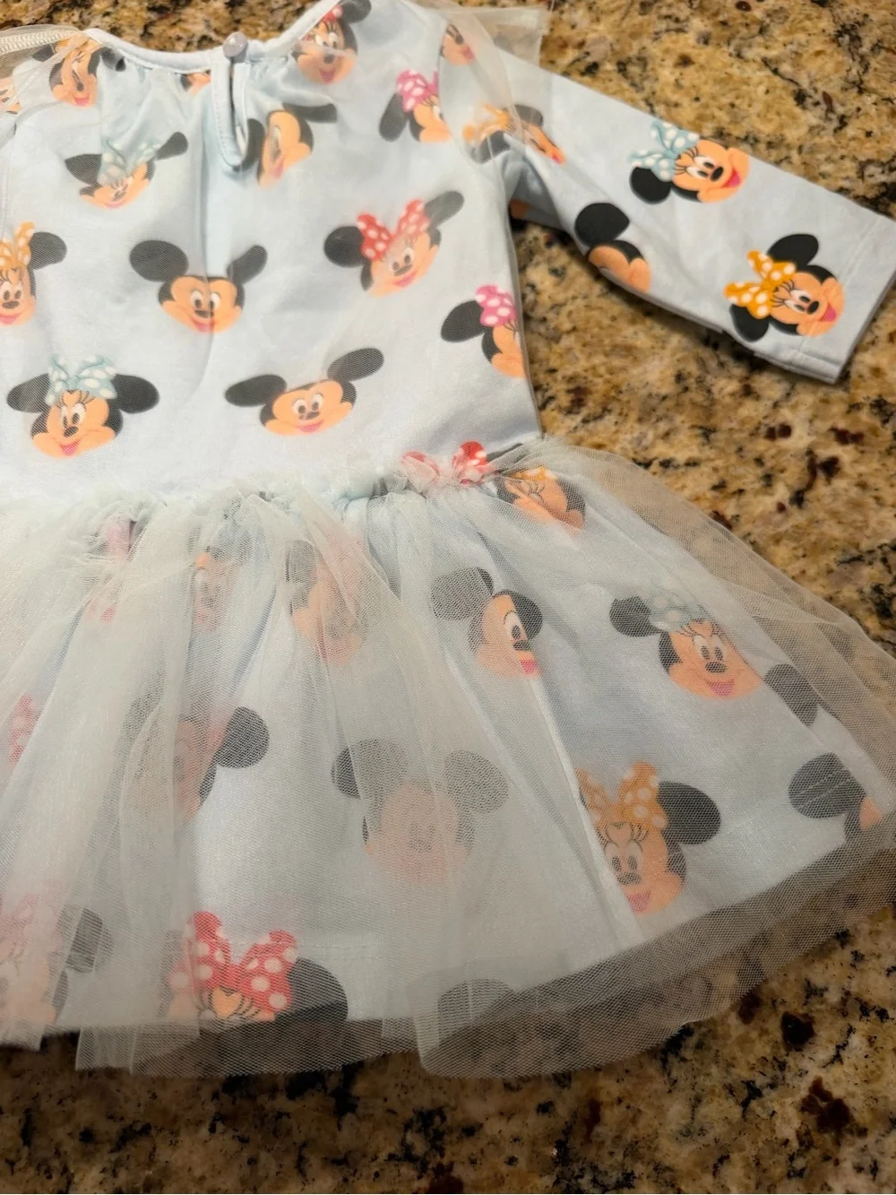 Monica + Andy Minnie & Mickey Light Blue Tulle Kids Dress | 3-6 months
